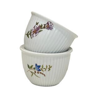 Set of 2 BIA Cordon Bleu Custard Cups Bowls Flowers Frieda Collection